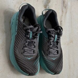 Hoka Athletic Shoes in Gray and Teal